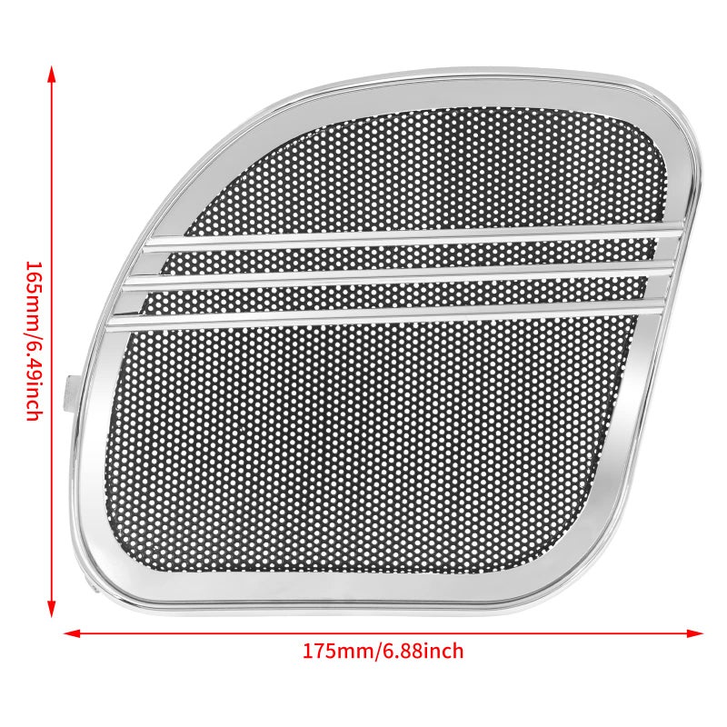 HDBUBALUS Motorbike Tri-Line Speaker Grills Cover Trim Mesh for Harley Road Glide FLTRX 2015 2016 2017 2018,Chrome - Image 5